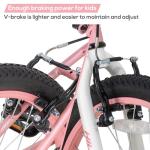 HH HILAND 20 Inch Kids' Bicycles Mountain Bike for Boys, Girls 5+ Years Old, Single Speed Kids Bicycles with Dual Handbrakes, Child Bike Pink