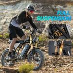 YVY Electric Bike for Adults, 3000/1500W,52V 20/40Ah Removable Battery, 30/37 MPH & 30-170 Miles Ebike, 20" All-Terrain Fat Tire Dirt Bike, UL2849 Certified for Mountain Snow Sand Off-Road