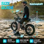 YVY Electric Bike for Adults, 3000/1500W,52V 20/40Ah Removable Battery, 30/37 MPH & 30-170 Miles Ebike, 20" All-Terrain Fat Tire Dirt Bike, UL2849 Certified for Mountain Snow Sand Off-Road
