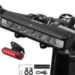 Suruid Super Bright LED Bike Light, USB Rechargeable Bicycle Light 5 Modes, Waterproof Bike Headlight with Taillight, Daytime Running Light, MTB Off-Road Cycling Commuting