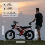HAPPYRUN Electric Bike for Adults, 1500W Motor, 48V 18Ah Removable Battery, 20" Fat Tire Ebike, 7-Speed Transmission, Up to 32MPH and 68+ Miles Range, All-Terrain E-Bike (G52+Rearview Mirror)