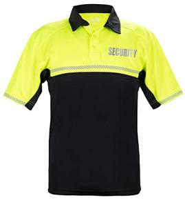 RYNO GEAR 100% Polyester Jersey Knit Two Tone Reflective Security Bike Patrol Polo Shirts (Lime Green/Black) X-Large