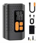 Mini Bike Pump, 160PSI Bicycle Pump, 4X Faster Bike Floor Pump with Gauge, Electric Bike Tire Pump with Presta Valves for Mountain Bike, Moto, Road Bike, Car and Balls