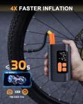 Mini Bike Pump, 160PSI Bicycle Pump, 4X Faster Bike Floor Pump with Gauge, Electric Bike Tire Pump with Presta Valves for Mountain Bike, Moto, Road Bike, Car and Balls