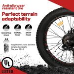 ECOTRIC 26" Fat Tire Electric Bike Powerful Adults Mountain Bicycle 500W Motor 36V/12.5AH Removable Lithium Battery Beach Snow Ebike Shock Absorption - 90% Pre Assembled