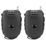 TOKCKYBL 2 Pack 4-Digit Combination Lock with 27.5 Inch Quickly Retractable Steel Cables - Keyless Security for Bike, Helmet, Ski, Snowboard, Stroller, Luggage, Door, Gate, Fences, Backpack & More