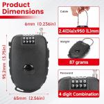 TOKCKYBL 2 Pack 4-Digit Combination Lock with 27.5 Inch Quickly Retractable Steel Cables - Keyless Security for Bike, Helmet, Ski, Snowboard, Stroller, Luggage, Door, Gate, Fences, Backpack & More