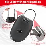 TOKCKYBL 2 Pack 4-Digit Combination Lock with 27.5 Inch Quickly Retractable Steel Cables - Keyless Security for Bike, Helmet, Ski, Snowboard, Stroller, Luggage, Door, Gate, Fences, Backpack & More