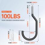 GURADESIGN 8-Pack Heavy Duty Bike Hook, Loading Capacity 100 LBS, 6 inch, Bike Hooks for Garage Wall and Garage Ceiling