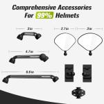 PIDZOOM Bike Helmet Mirror for Cycling- 360° Adjustable and Rotatable Safe Rearview Helmet Mirror for Bicycle Riding Accessories and Other Outdoor Activities, Easy to Install