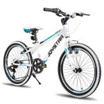 JOYSTAR Lubbock 20 Inch Kids Bike for Boys & Girls Ages 7-10 Years 20" Hardtail Mountain Bikes for Kids with Steel Frame and 7-Speed Drivetrain with Kickstand 20 inch Bicycle White