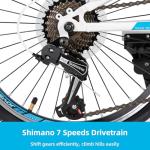 JOYSTAR Lubbock 20 Inch Kids Bike for Boys & Girls Ages 7-10 Years 20" Hardtail Mountain Bikes for Kids with Steel Frame and 7-Speed Drivetrain with Kickstand 20 inch Bicycle White