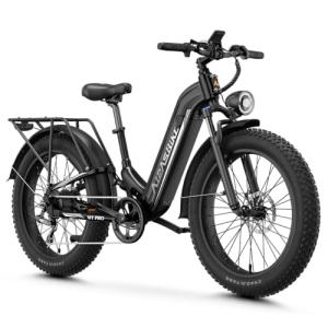 Aipas M1 Pro Electric Bike, 1800W Peak Motor Electric Bike for Adults, 48V 17.5Ah, 26'' x 4.0'' Fat Tire Electric Mountain Bike, Ebike with 85 Miles, 36MPH, 7 Speed 110Nm and Dual Suspension