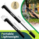 Hycline Mini Bike Pump - 120 PSI Portable Bicycle Frame Pump for MTB BMX Road Tires, Air Ball Pump Inflator with Ball Pump Needles Fits Presta & Schrader Valve