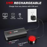 Ascher USB Rechargeable Bike Light Front and Back, Super Bright 1000 Lumens Bicycle Headlight and Compact Rear Tail Light, 4 Light Modes, Large Capacity Battery for Night Riding Road Mountain, Black