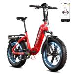 HOVSCO Foldable Electric Bike for Adults, 28MPH 1300W Peak Power, 48V 15AH Removable Battery, 20"x4.0" Fat Tire Ebike with Low-Step Frame, Hydraulic Brakes & App Control