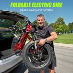 HOVSCO Foldable Electric Bike for Adults, 28MPH 1300W Peak Power, 48V 15AH Removable Battery, 20"x4.0" Fat Tire Ebike with Low-Step Frame, Hydraulic Brakes & App Control