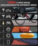 Tire Inflator Portable Air Compressor for Car, Ball Basketball Pump for Sports Balls Auto for Car Tires Bicycle w Gauge Values Display, 150PSI Power Battery Bike Pump Cordless