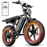 TST Electric Bike for Adults, 1500W Peak Motor 28 MPH 60 Miles Fat Tire E Bike with 48V 15Ah Removable Battery 20" Electric Dirt Bike Hydraulic Suspension Black
