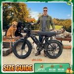 TST Electric Bike for Adults, 1500W Peak Motor 28 MPH 60 Miles Fat Tire E Bike with 48V 15Ah Removable Battery 20" Electric Dirt Bike Hydraulic Suspension Black