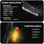 Super Bright 6 LED Bike Lights for Night Riding, 5 Lighting Modes USB Rechargeable Bicycle Lights with IPX5 Waterproof, High Lumens Bike Lights for Adult Cyclist Bike Headlight and Tail Light Set