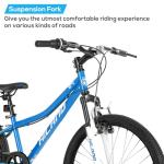 HH HILAND 24 Inch Mountain Bike for Kids Age 7-15 Year Old, Front Suspension Fork Kids' Bicycles for Boys Girls Blue