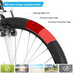 HH HILAND 24 Inch Mountain Bike for Kids Age 7-15 Year Old, Front Suspension Fork Kids' Bicycles for Boys Girls Blue