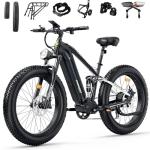 FREESKY 2000W Electric Bike for Adults, 37MPH & 95Miles Range, Dirt All-Terrain Electric Bicycle, 48V 25Ah Removable Battery, UL 2849 Certified, 26" Fat Tire Full Suspension Ebike with Rear Rack