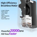 Veltuno Mini Electric Bike Pump, Max 150 PSI Fast Inflation with Digital Pressure Gauge, Smart Auto Stop, USB-C Rechargeable, Presta & Schrader Valve for Road Bike, MTB, E-Bike, Motorcycle, Balls