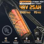 FREESKY 2000W Electric Bike for Adults, 37MPH & 95Miles Range, Dirt All-Terrain Electric Bicycle, 48V 25Ah Removable Battery, UL 2849 Certified, 26" Fat Tire Full Suspension Ebike with Rear Rack