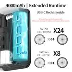 Veltuno Mini Electric Bike Pump, Max 150 PSI Fast Inflation with Digital Pressure Gauge, Smart Auto Stop, USB-C Rechargeable, Presta & Schrader Valve for Road Bike, MTB, E-Bike, Motorcycle, Balls