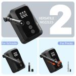 Veltuno Mini Electric Bike Pump, Max 150 PSI Fast Inflation with Digital Pressure Gauge, Smart Auto Stop, USB-C Rechargeable, Presta & Schrader Valve for Road Bike, MTB, E-Bike, Motorcycle, Balls