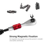 ROCKBROS 1/4-Inch Ratchet Socket Wrench Set, 2.5-8mm Allen Hex Wrench for Bike Maintenance Including Allen&Torx Sockets Set for Road and Mountain Bikes