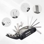 bihijua Bike Multitool 16-in-1, Bicycle Multitool, Bike Tool Kit w/Hex, Socket, Spoke Wrench + Attached 2 Tire Levers for Road Mountain Cycling Repair