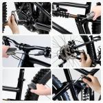 bihijua Bike Multitool 16-in-1, Bicycle Multitool, Bike Tool Kit w/Hex, Socket, Spoke Wrench + Attached 2 Tire Levers for Road Mountain Cycling Repair