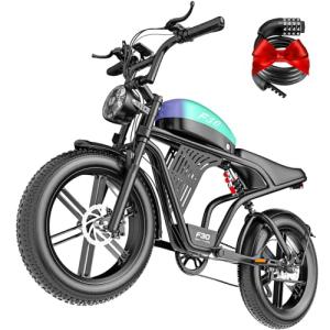 Misodo Electric Bike for Adults, Peak 1800W Motor, Up to 30MPH & 100 Miles PAS Range, NFC & Password Unlock, 48V 20AH Battery, 7 Speed Electric Dirt Bike, Dual Suspension 20" Fat Tire Off-Road Ebike
