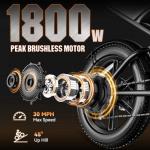 Misodo Electric Bike for Adults, Peak 1800W Motor, Up to 30MPH & 100 Miles PAS Range, NFC & Password Unlock, 48V 20AH Battery, 7 Speed Electric Dirt Bike, Dual Suspension 20" Fat Tire Off-Road Ebike