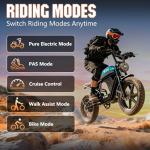 Misodo Electric Bike for Adults, Peak 1800W Motor, Up to 30MPH & 100 Miles PAS Range, NFC & Password Unlock, 48V 20AH Battery, 7 Speed Electric Dirt Bike, Dual Suspension 20" Fat Tire Off-Road Ebike
