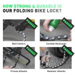 Lambolt Electric Scooter Lock - Heavy Duty Anti-Theft Folding Combination Bike Lock for Ebike | Compact Alloy Steel Security Chain Lock with Mounting Bracket