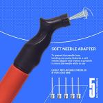 SPORTBIT Ball Pump for Sports Balls - Push & Pull Inflating System - Hand Pump for All Exercise Balls - Volleyball Pump, Basketball Inflator, Football & Soccer Ball Air Pump - Goes with 5 Needles Set