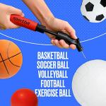 SPORTBIT Ball Pump for Sports Balls - Push & Pull Inflating System - Hand Pump for All Exercise Balls - Volleyball Pump, Basketball Inflator, Football & Soccer Ball Air Pump - Goes with 5 Needles Set