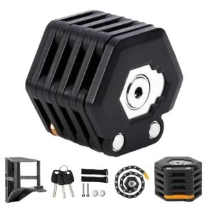 Titanguard Pro Bike Lock Klyra Bike Locks Heavy Duty Anti Theft Bike Chian Locks with Bracket High Security Scooter Locks Chain for Motorcycle E‑Scooter (1PCS)