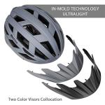 Adult-Men-Women Bike Helmet with Light - Mountain Road Bicycle Helmet with Replacement Pads & Detachable Visor