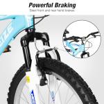 WEIZE Kids Mountain Bike, 20 inch Kids' Bicycles for 6-10 Years Old Boys Girls with Dual Full Suspension, 6 Speeds Drivetrain, High-Carbon Steel Frame, Blue