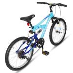WEIZE Kids Mountain Bike, 20 inch Kids' Bicycles for 6-10 Years Old Boys Girls with Dual Full Suspension, 6 Speeds Drivetrain, High-Carbon Steel Frame, Blue