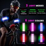 Light Up LED Armband for Running Walking at Night,Reflective Arm Bands for Runners,Rechargeable Jogging Lights,High Visibility Night Running Safety Gear Adjustable Running Women Men Kids (Pink)