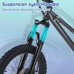 RIOUIO Kids Electric Bike, 350W Motor, 18.6 MPH, 15.5 Miles, 20" Tires, Dual Braking System, Suitable for Riders Aged 9 and Above, Youth Off-Road Electric Bicycle