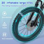 RIOUIO Kids Electric Bike, 350W Motor, 18.6 MPH, 15.5 Miles, 20" Tires, Dual Braking System, Suitable for Riders Aged 9 and Above, Youth Off-Road Electric Bicycle