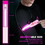 Light Up LED Armband for Running Walking at Night,Reflective Arm Bands for Runners,Rechargeable Jogging Lights,High Visibility Night Running Safety Gear Adjustable Running Women Men Kids (Pink)