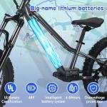 RIOUIO Kids Electric Bike, 350W Motor, 18.6 MPH, 15.5 Miles, 20" Tires, Dual Braking System, Suitable for Riders Aged 9 and Above, Youth Off-Road Electric Bicycle